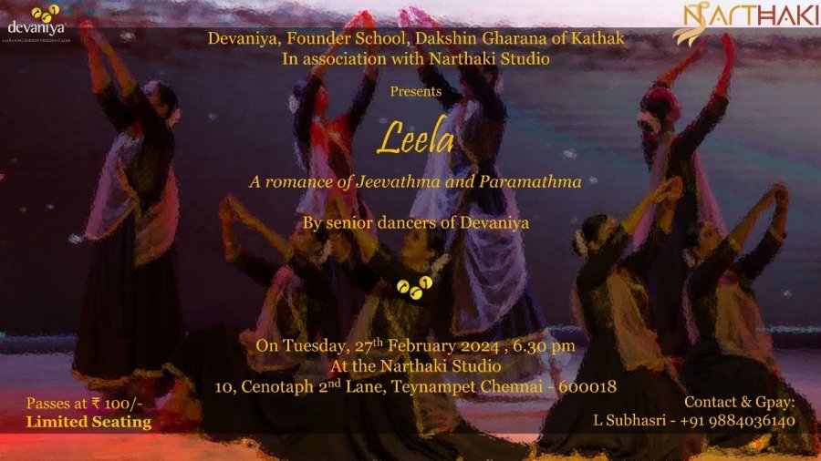 Devaniya School of Kathak in association with Narthaki Studio presented Leela