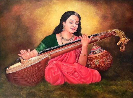 Lady with veena
