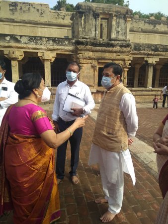 Padma Subrahmanyam in the temple complex