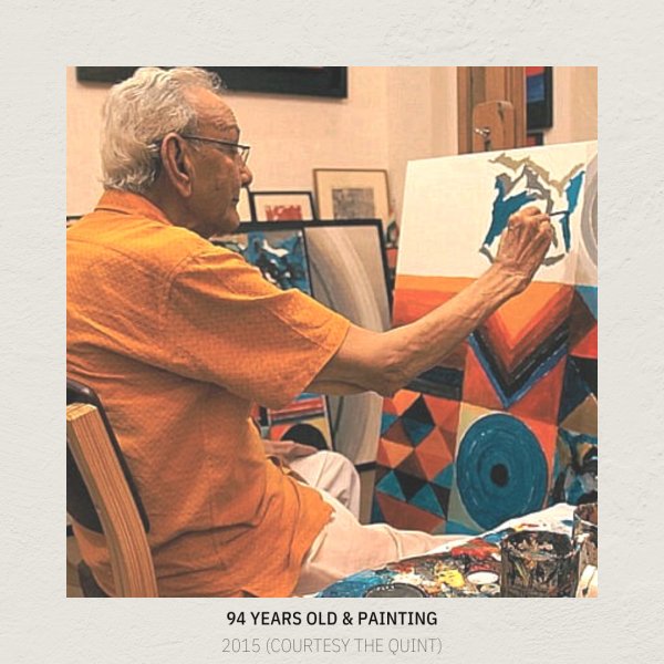 Artist Raza painting