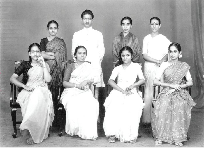 Vilasini Teacher with friends for Onam celebration by Keralite students of Kalakshetra