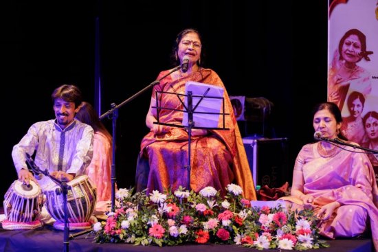Sumitra Guha with her accompanists