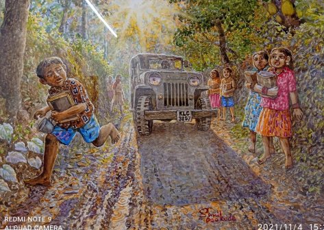 watercolour painting by Sunil Pookode