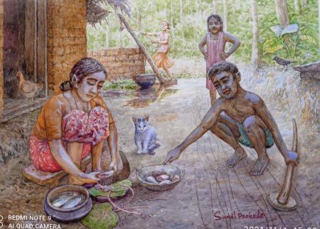 watercolour painting by Sunil Pookode