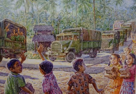 watercolour painting by Sunil Pookode