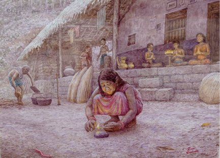 watercolour painting by Sunil Pookode