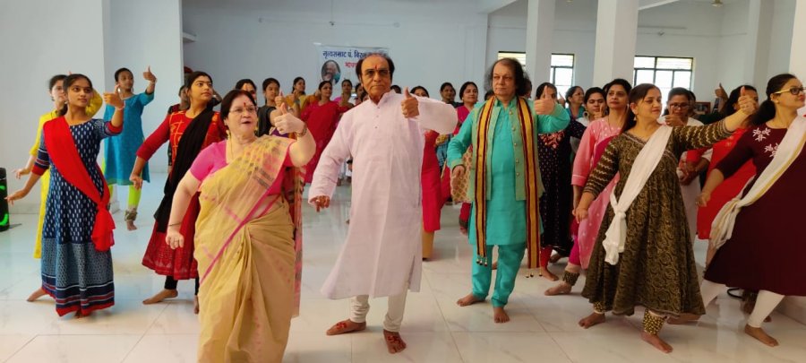 Dancers learning Dheerlalit production
