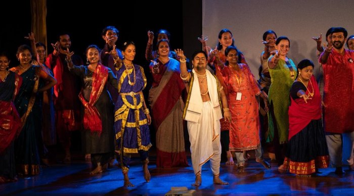 The dancers with some audience members