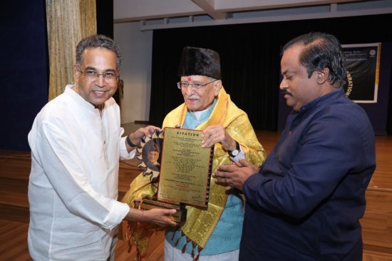 Joraver Sinh being felicitated