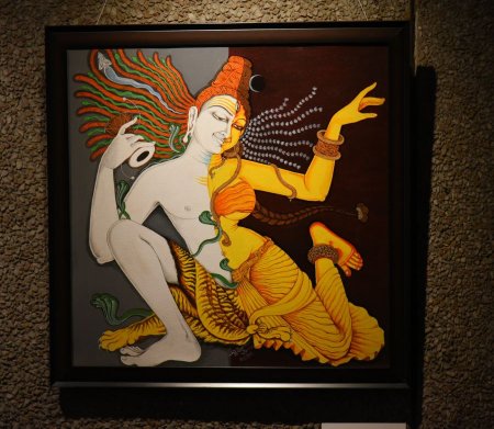 Painting by Himanshu: Ardhanareeshwara