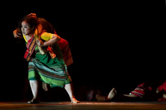 Bala rescuing the girl tortured as Dainy, the witch