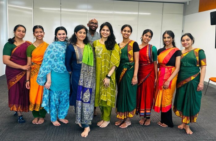 Methil Devika in Melbourne with workshop attendees